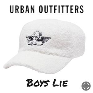 NEW Boys Lie Women's White Sherpa Baseball Cap Hat